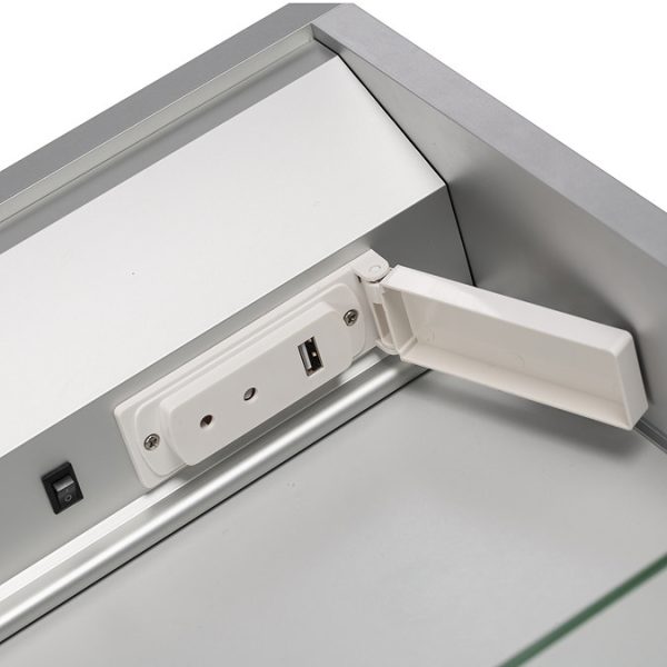 Croydex Hang N Lock Illuminated Single Door Cabinet with Shaver Socket   700 x 500mm - Image 7