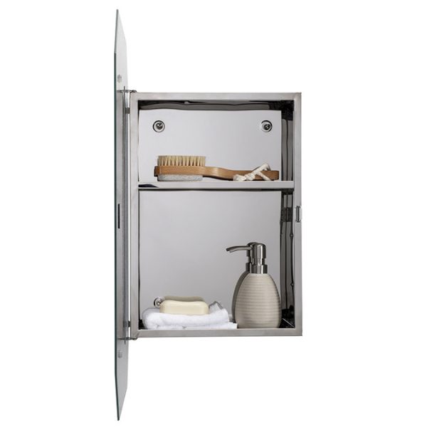 Croydex 600 x 450mm Lozenge Bevelled Edge Single Door Mirror Cabinet - Image 4