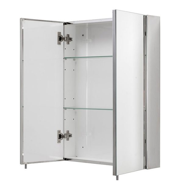 Croydex Anton Double Door Stainless Steel Mirrored Bathroom Cabinet - Image 2