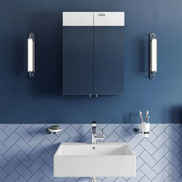 Croydex Anton Double Door Stainless Steel Mirrored Bathroom Cabinet