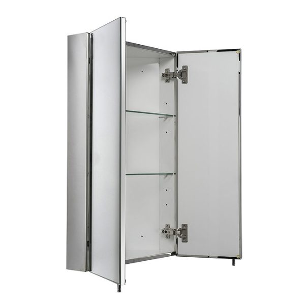 Croydex Avisio Double Door Stainless Steel Corner Mirror Cabinet - Image 5
