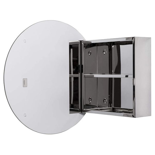 Croydex Severn Circular Door Mirror Cabinet   Stainless Steel - Image 3