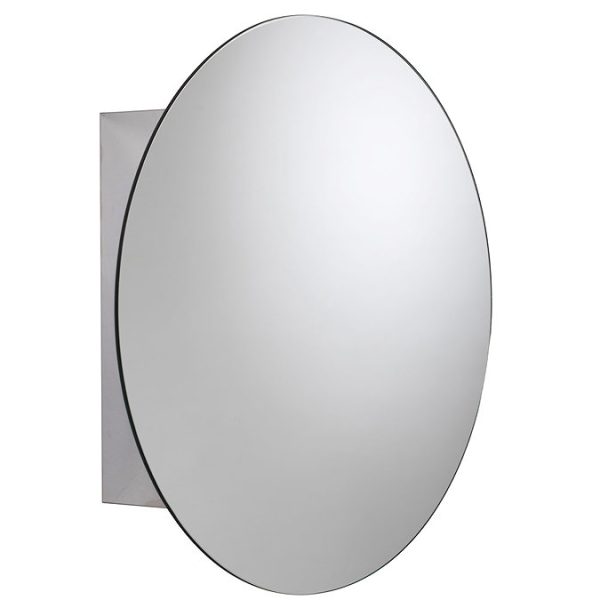 Croydex Severn Circular Door Mirror Cabinet   Stainless Steel - Image 2