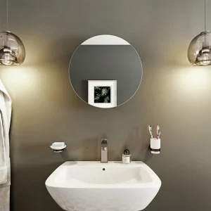 Croydex Severn Circular Door Mirror Cabinet   Stainless Steel