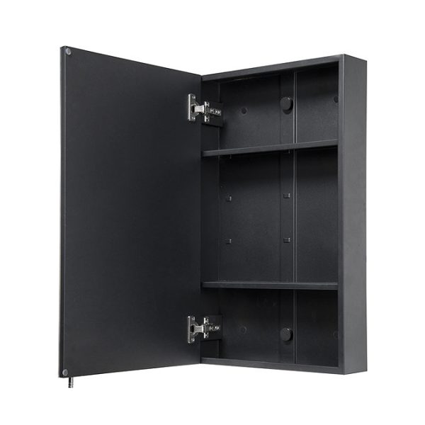 Croydex Dawley Matt Black 400mm Single Door Mirror Cabinet - Image 2