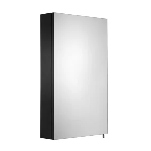 Croydex Dawley Matt Black 400mm Single Door Mirror Cabinet