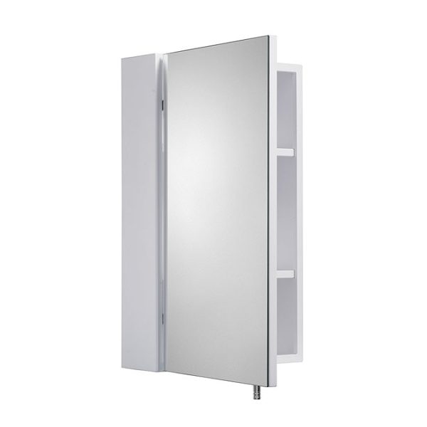 Croydex Dawley White Steel Single Door Mirror Cabinet with FlexiFix - Image 2