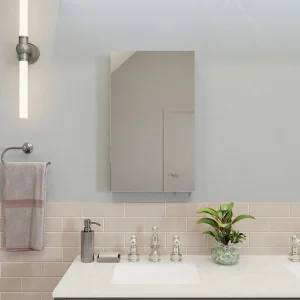 Croydex Dawley White Steel Single Door Mirror Cabinet with FlexiFix