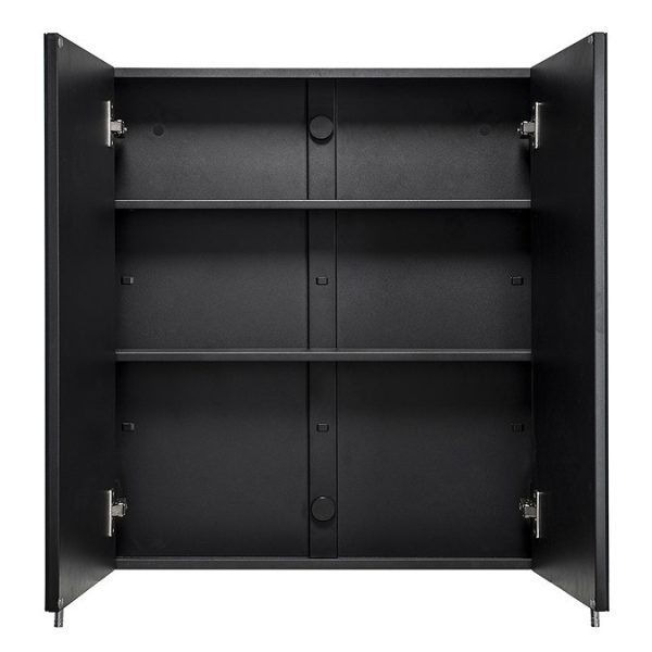 Croydex Dawley Matt Black 600mm Double Door Mirror Cabinet - Image 4