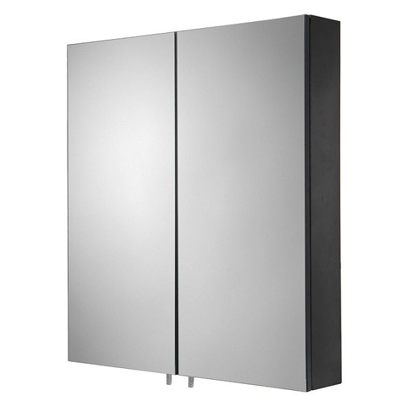 Croydex Dawley Matt Black 600mm Double Door Mirror Cabinet - Image 6