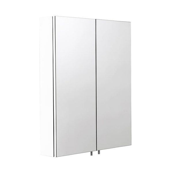Croydex Dawley White Steel Double Door Mirror Cabinet with FlexiFix - Image 2