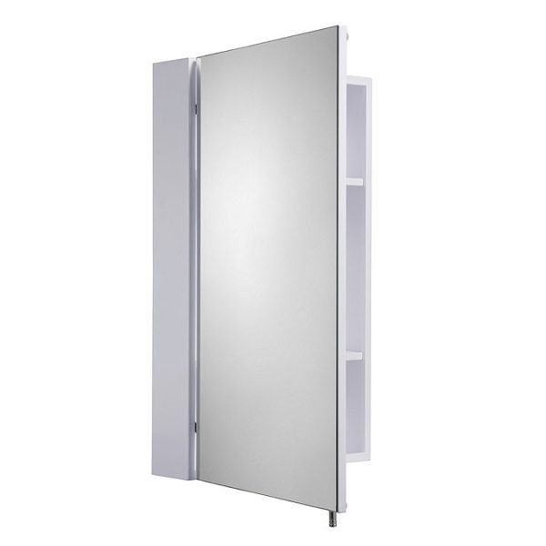 Croydex Finchley Stainless Steel Single Door Mirror Cabinet with FlexiFix - Image 2