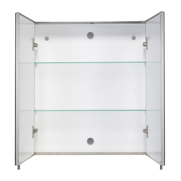 Croydex Finchley Stainless Steel Double Door Mirror Cabinet with FlexiFix - Image 3