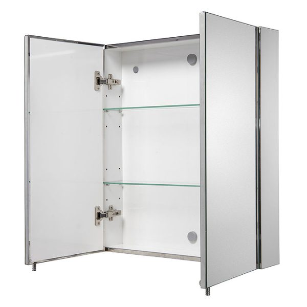 Croydex Finchley Stainless Steel Double Door Mirror Cabinet with FlexiFix - Image 5