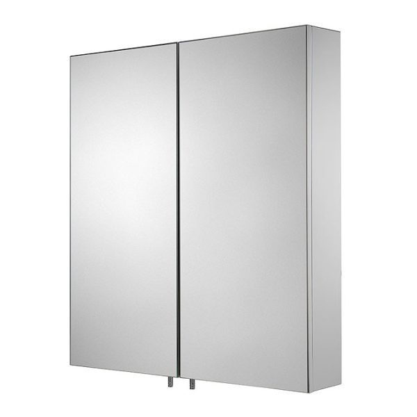 Croydex Finchley Stainless Steel Double Door Mirror Cabinet with FlexiFix - Image 2
