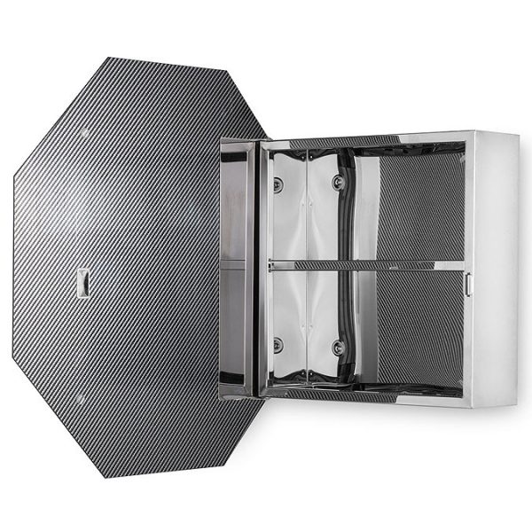 Croydex Favo Octagonal Mirrored Door Cabinet with Bevelled Edging - Image 4