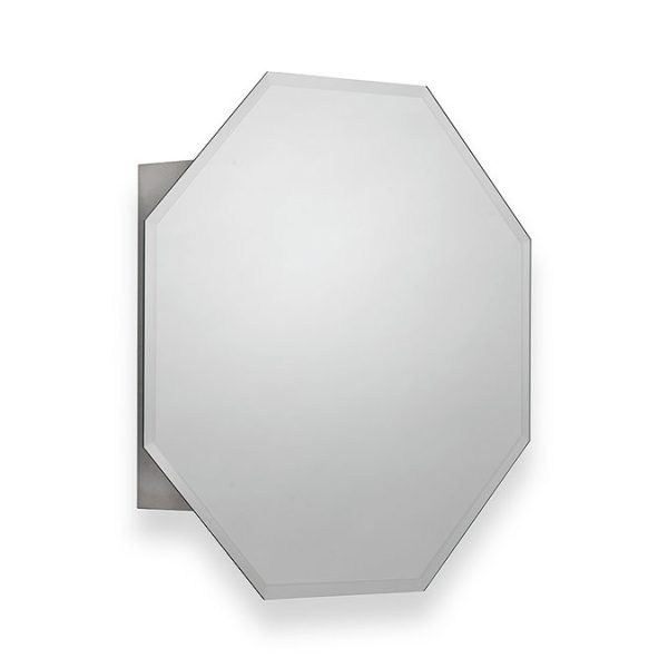 Croydex Favo Octagonal Mirrored Door Cabinet with Bevelled Edging - Image 2