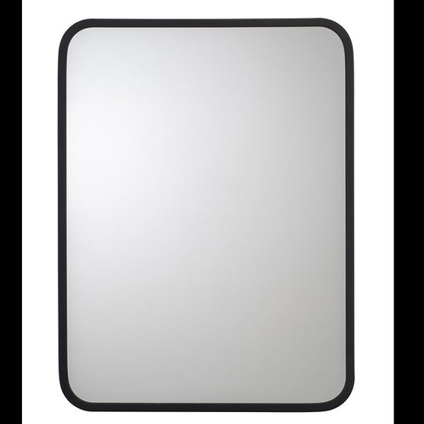 Croydex 600mm x 450mm Matt Black Framed Rectangular Mirror Cabinet - Image 3