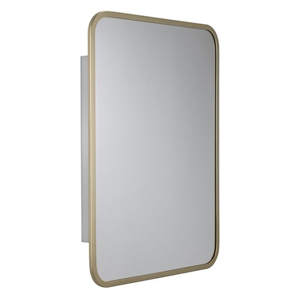 Croydex 600mm x 450mm Brass Framed Rectangular Mirror Cabinet - Image 4