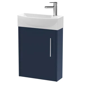 Arezzo Matt Blue 450mm 1TH Wall Hung Cloakroom Vanity Unit