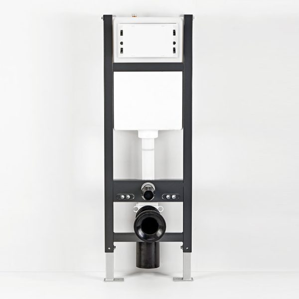 Dual Flush Concealed WC Cistern with Wall Hung Frame + Modern Toilet - Image 2