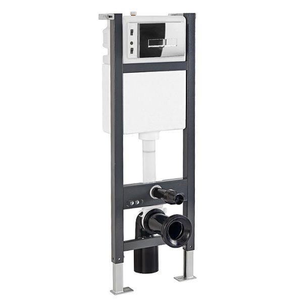Dual Flush Concealed WC Cistern with Wall Hung Frame + Modern Toilet - Image 3