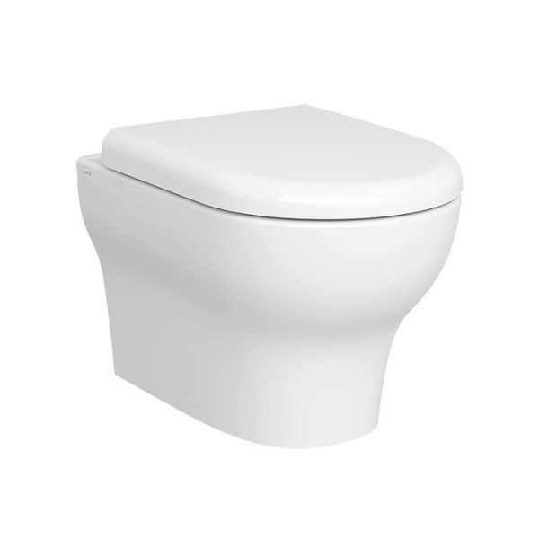 VitrA Zentrum Smooth Flush Rimless Wall Hung Toilet + Seat (Hidden Fixation) - Image 3