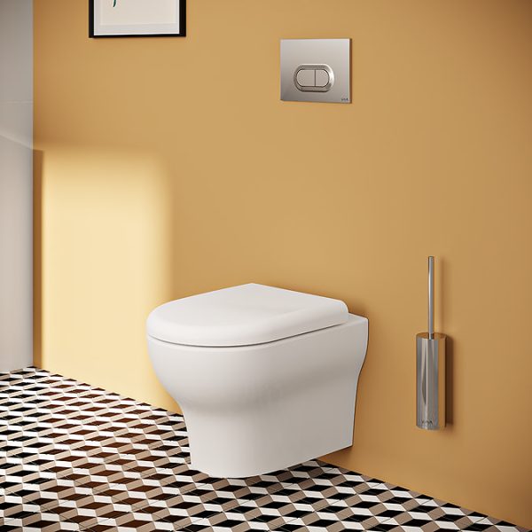 VitrA Zentrum Smooth Flush Rimless Wall Hung Toilet + Seat (Hidden Fixation) - Image 4