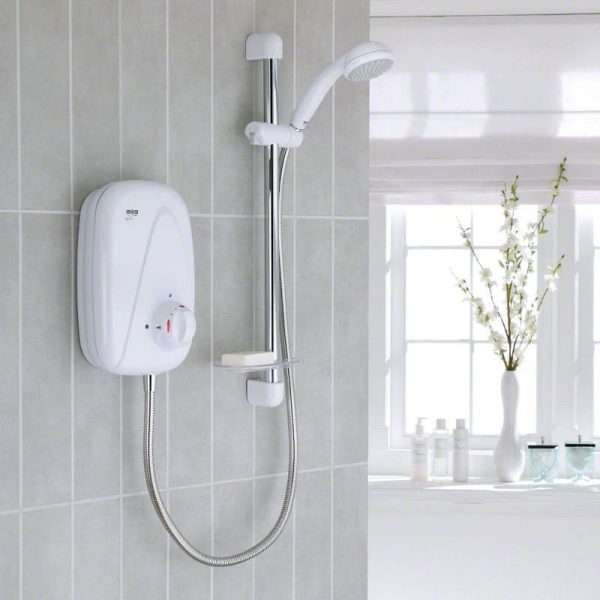 Mira   Vigour Manual Power Shower   White & Chrome - Image 3
