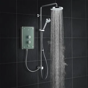 Mira Azora Dual 9.8 KW Electric Shower   Frosted Glass