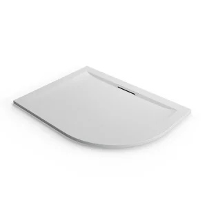 Mira Flight Level Safe 1200 x 900mm LH Anti Slip White Offset Quadrant Shower Tray