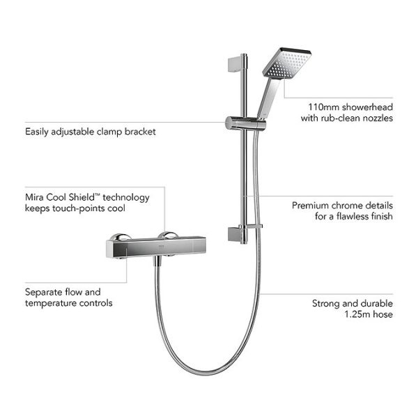 Mira Honesty EV Thermostatic Shower Mixer   Chrome - Image 3