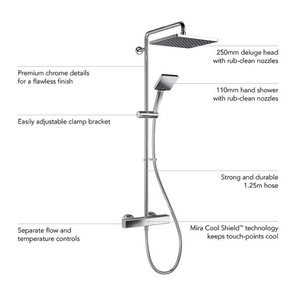 Mira Honesty ERD Thermostatic Shower Mixer   Chrome - Image 3