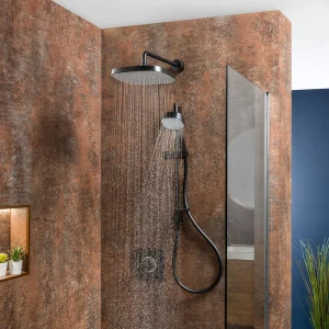 Mira Evoco Dual Outlet Matt Black Thermostatic Mixer Shower