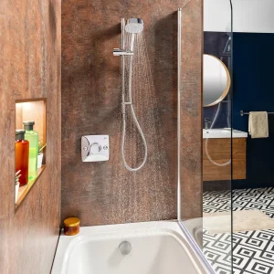 Mira Evoco Dual Outlet Chrome Thermostatic Mixer Shower with Bathfill