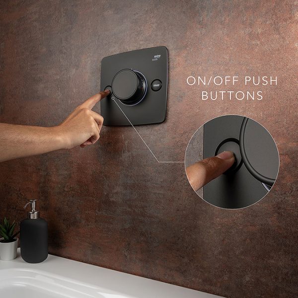 Mira Evoco Dual Outlet Matt Black Thermostatic Mixer Shower with Bathfill - Image 7
