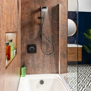 Mira Evoco Dual Outlet Matt Black Thermostatic Mixer Shower with Bathfill