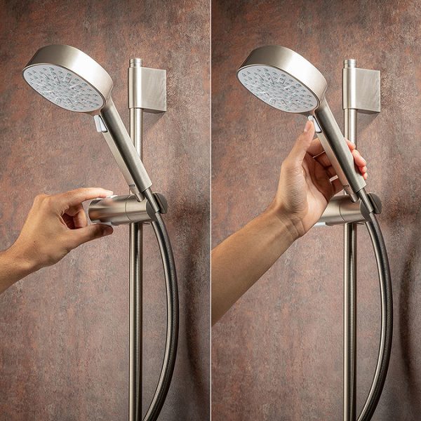 Mira Evoco Dual Outlet Brushed Nickel Thermostatic Mixer Shower with Bathfill - Image 3