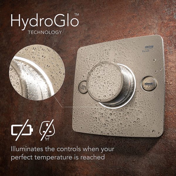 Mira Evoco Dual Outlet Brushed Nickel Thermostatic Mixer Shower with Bathfill - Image 6