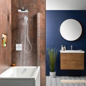 Mira Evoco Triple Outlet Chrome Thermostatic Mixer Shower with Bathfill