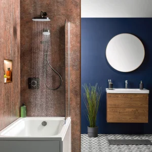 Mira Evoco Triple Outlet Matt Black Thermostatic Mixer Shower with Bathfill