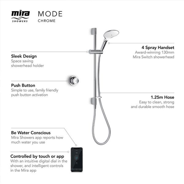 Mira Mode Rear Fed Digital Shower   Pumped - Image 3