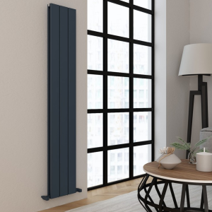 Carisa Angers Double Panel Textured Anthracite Aluminum Radiator 1800 x 295mm