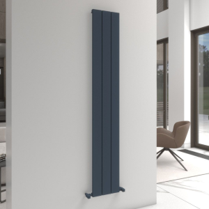 Carisa Angers Single Panel Textured Anthracite Aluminum Radiator 1800 x 295mm
