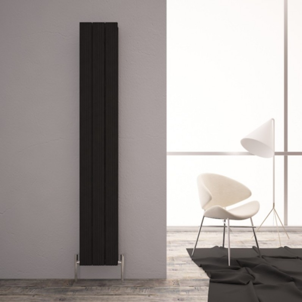 Carisa Monza Double Panel Textured Black Aluminum Radiator 1800 x 280mm