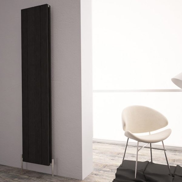 Carisa Monza Double Panel Textured Black Aluminum Radiator 1800 x 375mm - Image 3