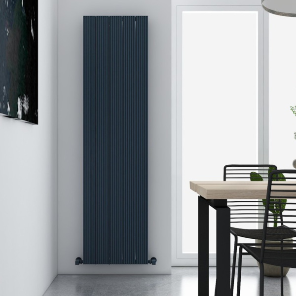 Carisa Monza Double Panel Textured Anthracite Aluminum Radiator 1800 x 470mm