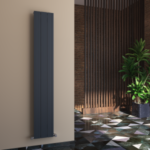 Carisa Monza Single Panel Textured Anthracite Aluminum Radiator 1800 x 280mm