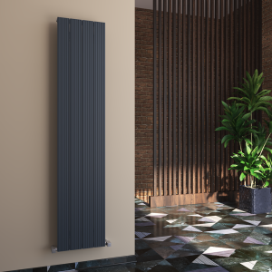 Carisa Monza Single Panel Textured Anthracite Aluminum Radiator 1800 x 375mm