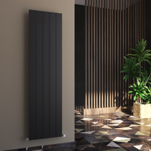 Carisa Monza Single Panel Textured Black Aluminum Radiator 1800 x 470mm